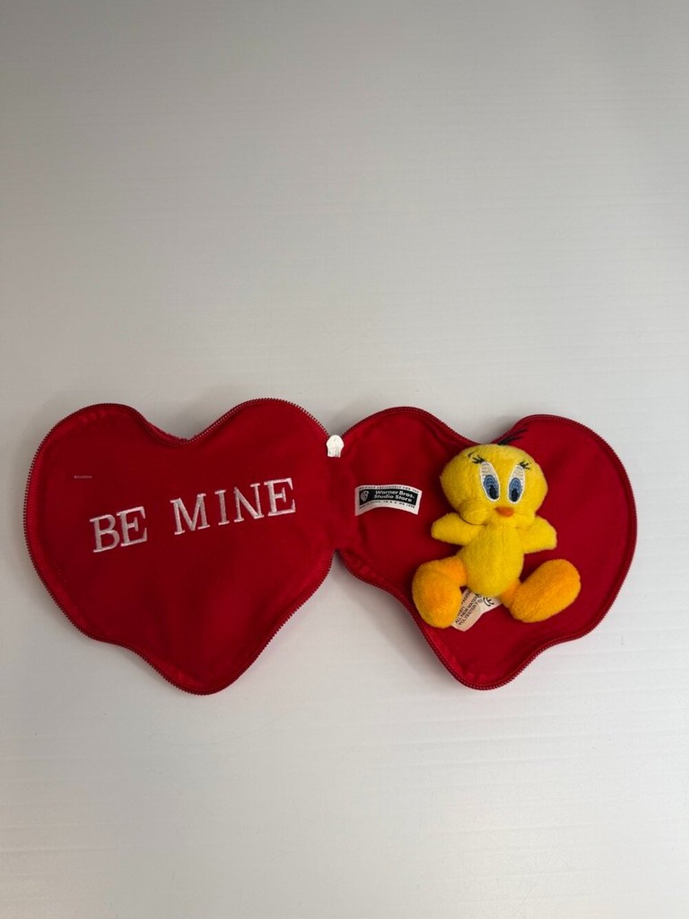 Vintage Tweety Bird Case Heart Zip I Wuv You Looney Tunes Collect Work Party Ex